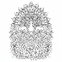 Advanced peacock coloring page with intricate jungle background