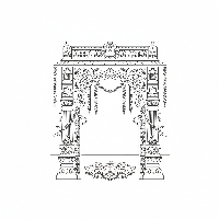 Traditional Indian Archway Decorated for Holi Coloring Page