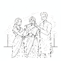 Adults playing Holi with herbal gulal coloring page - Colorlark