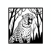 Rare Indian Leopard Roaring at Dusk Jungle Coloring Page
