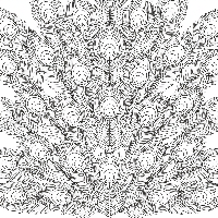 Intricate peacock tail feathers coloring page with detailed patterns.