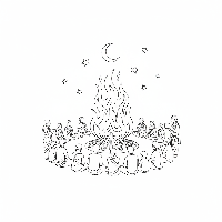 Holika Dahan bonfire coloring page for Holi festival.