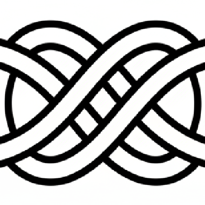 Black and white line art of a minimalist Rakhi with an elegant knot design, emphasizing simplicity for coloring.