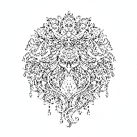 Free printable peacock coloring page with feathered hair and jewels.