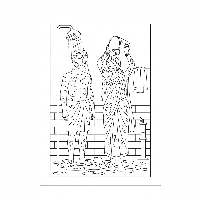 People washing colors off after Holi play coloring page