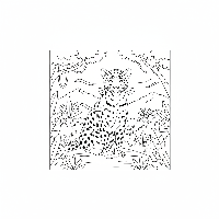 Serene Indian leopard coloring page on a breezy hilltop.