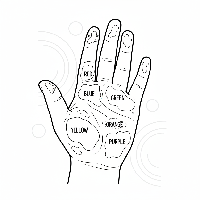 Child's hand with gulal coloring page