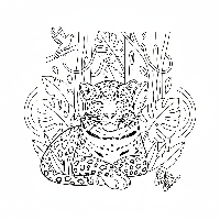 Free printable coloring page of a serene Indian leopard with a peaceful expression in the jungle.