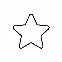 A black-and-white line art illustration featuring one shiny gold star, ideal for a number 1 counting activity for toddlers.