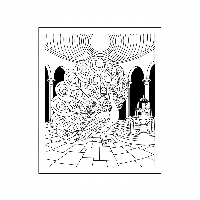 Mystical peacock in moonlit courtyard detailed coloring page